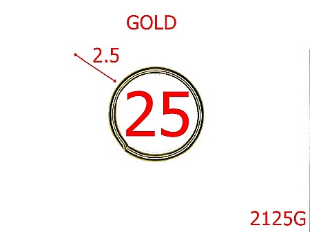 Inele rotunde - 2125G/INEL ROTUND 25MM*2.5MM/OTEL /GOLD-25-mm-2.5-gold---4D6--