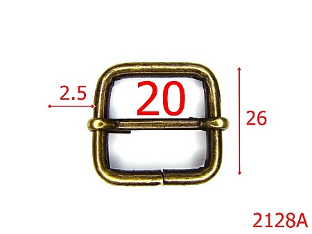 Catarame cu reglaj - 2128A/CATARAMA REGLABILA 20MM*2.5MM/OTEL/ANTIC-20-mm-2.5-antic-1C5----