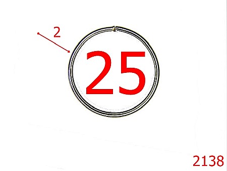 Inele rotunde - 2138/INEL ROTUND 25MM*2MM/OTEL/NIKEL-25-mm-2-nichel-4B4--4B5-4B5-5H6-