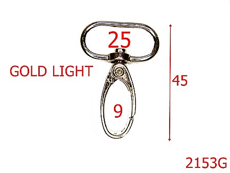 Carabine poseta - 2153G/CARABINA 25MM/ZAMAC/GOLD LIGHT-25-mm---gold light---5A3--