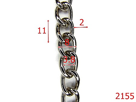 Lant poseta - 2155/LANT 11X8X2/OTEL /NIKEL-8x11-mm---nichel-----
