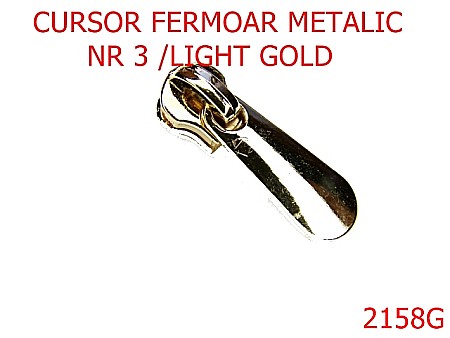 Cursori fermoar metalic - 2158G/CURSOR FERM METALIC NR 3/LIGHT GOLD-Nr 3-mm---gold light-----AM20