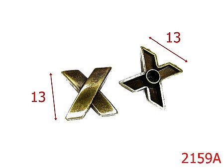 Accesorii metalice pentru marochinarie - 2159A/ORNAMENT X 13MMX13MM/ZAMAC/ANTIC-13x13-mm---antic-15A6--15A6--