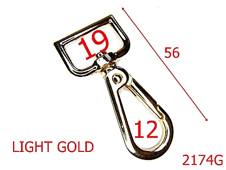 Carabine poseta - 2174G/CARABINA 19MM/ZAMAC/GOL LIGHT-19-mm---gold light---5A3--