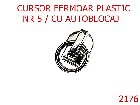 Cursori fermoar plastic - 2176/CURSOR AUTOBLOCANT FERMOAR PLASTIC NR 5-nr 5-mm---nichel---2E5--