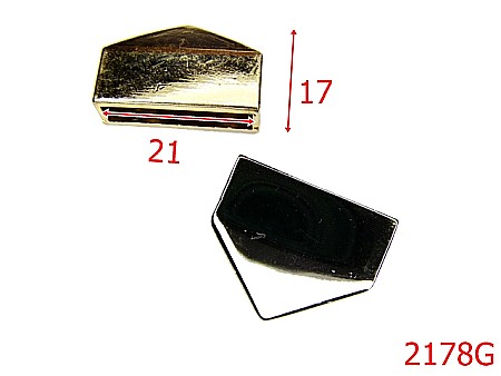 Terminatie fermoar - 2178G/CAPAT ORNAMENTAL FERMOAR GEANTA/ZAMAC/GOLD LIGHT-21x17-mm---gold light-11B--11B3-4L5--