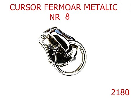Cursori fermoar metalic - 2180/CURSOR FERMOAR METALIC NR 8 /NIKEL-Nr 8-mm---nichel---11A3/2E3--