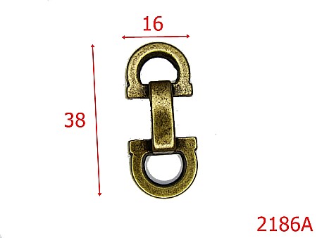 Accesorii metalice pentru marochinarie - 2186A/ORNAMENT ZAMAC /ANTIK-16x38-mm---antic-21 D 11----