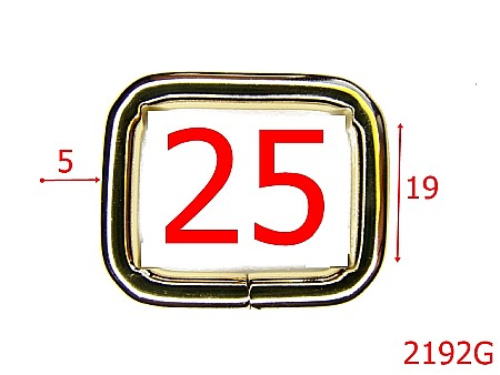 Inele dreptunghiulare - 2192G/INEL  DREPTUNGHIULAR 25MMX5MM/ZAMAC /GOLD LIGHT-25-mm-5-gold light---3J2--