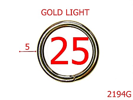 Inele rotunde - 2194G/INEL O 25MM*5MM/OTEL/GOLD LIGHT-25-mm-5-gold light-4E.6-4K2-4C8--