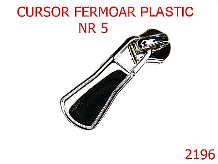 Cursori fermoar plastic - 2196/CURSOR FERMOAR PLASTIC  NR 5 /NIKEL-Nr 5-mm---nichel---2F4--