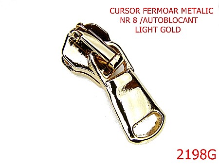 Cursori fermoar metalic - 2198G/CURSOR AUTOBLOCANT FERMOAR METALIC NR8/GOLD LIGHT-Nr 8-mm---gold light---2E4--