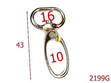 Carabine poseta - 2199G/CARABINA 16MM/ZAMAC/GOLD LIGHT-16-mm---gold light---5D3--