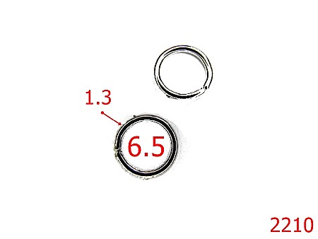 Inele rotunde - 2210/INEL O 6.5MM*1.3MM/OTEL/NIKEL-6.5-mm-1.3-nichel-4G4-6F5----