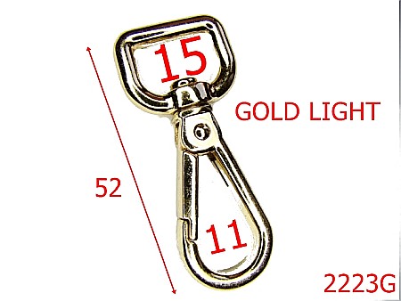 Carabine poseta - 2223G/CARABINA 15MM/ZAMAC/GOLD LIGHT-15-mm---gold light---5J4-5E4--