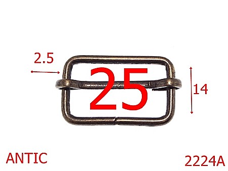 Catarame cu reglaj - 2224A/CATARARAMA REGLAJ 25MM*2.5MM/OTEL/ANTIC-25-mm-2.5-antic--4L7-4H7---