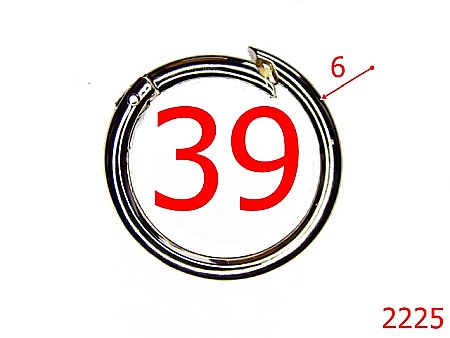 Inele carabina - 2225/INEL CARABINA 39MM*6MM/ZAMAC/NIKEL-39-mm-6-nichel-23D10-23E14---3D-