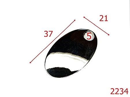Placute ornamentale - 2234/MEDALION OVAL 21X37/ZAMAC/NIKEL-21x37-mm---nichel-----