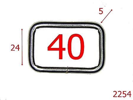 Inele dreptunghiulare - 2254/INEL DREPTUNGHIULAR 4CM OTEL GROSIME SARMA 5MM/NICHEL-40-mm-5-nichel--4E8-3G3--