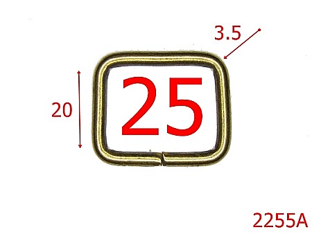 Inele dreptunghiulare - 2255A/INEL DREPTUNGHIULAR 2.5CM OTEL GROSIME SARMA 3.5MM/ANTIC-25-mm-3.5-antic--3H5-3I4--