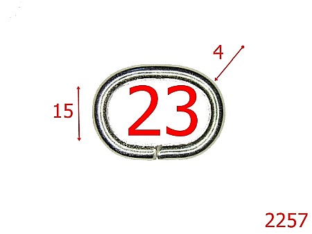Inele ovale - 2257/INEL OVAL 2.3 CM OTEL GROSIME SARMA  4 MM/NICHEL-23-mm-4-nichel-