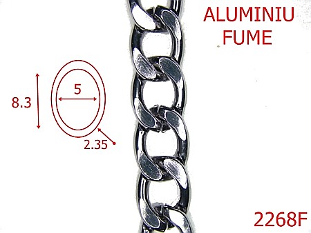 Lant poseta aluminiu - 2268F/LANT ALUMINIU SARMA DE 2.35 MM/FUME-2.35-mm-2.35-fume-----