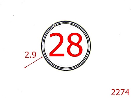 Inele rotunde - 2274/INEL OTEL 28MM ROTUND SARMA 2.9 MM/NICHEL-28-mm-2.9-nichel--4K2---