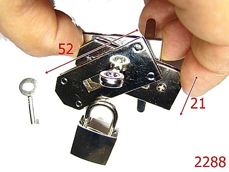 Inchizatori poseta - 2288/INCHIZATOARE  CU LACATEL /NICHEL-52X21-mm---nichel-----