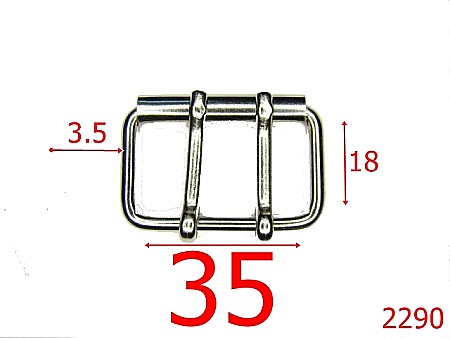 Catarame cu rola si 2 cuie - 2290/CATARAMA  3.5 CM OTEL CU ROLA /SARMA 3.5 MM/NICHEL-35-mm-3.5-nichel--7H4-7F3-6F3--