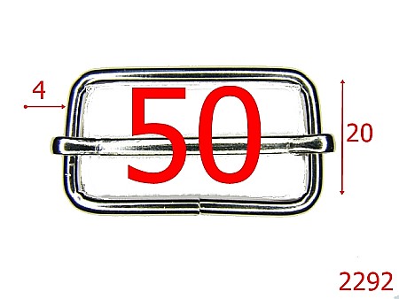 Catarame cu reglaj - 2292/CATARAMA DE REGLAJ 5 CM DIN OTEL/SARMA 4MM/NIKEL-50-mm-4-nichel--1C7-1C6-1A4