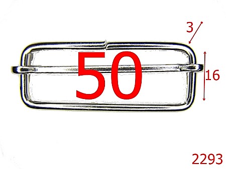 Catarame cu reglaj - 2293/CATARAMA DE REGLAJ 5 CM DIN OTEL/SARMA 3MM/NIKEL-50-mm-3-nichel--1C6-1B2-1A2---