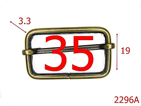 Catarame cu reglaj - 2296A/CATARAMA DE REGLAJ 3.5CM DIN OTEL/SARMA 3.3MM/ANTIC-35-mm-3.3-antic--4H7-4G7-1C6-6K2--