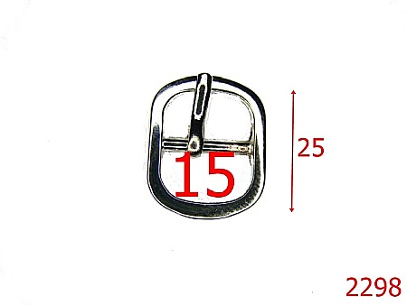 Catarame - 2298/CATARAMA  CU PUNTE  1.5 CM ZAMAC/NICHEL-15-mm---nichel---6E3--