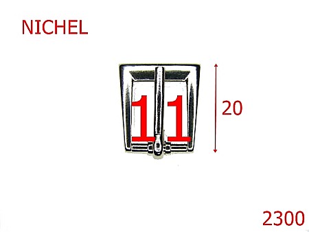 Catarame - 2300/CATARAMA 1.1 CM ZAMAC/NICHEL-11-mm---nichel---6D1--