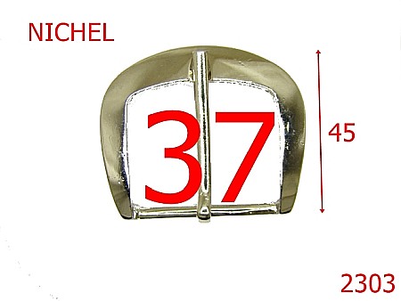 Catarame - 2303/CATARAMA 3.7CM ZAMAC/NICHEL-37-mm---nichel---6D3--