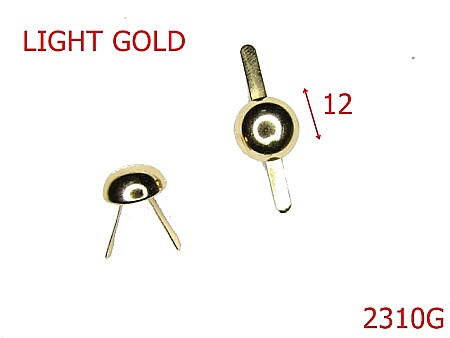 Picioruse fund - 2310G/PICIORUSE  SEMISFERICE 12 MM/OTEL/GOLD LIGHT-12-mm---gold light-----