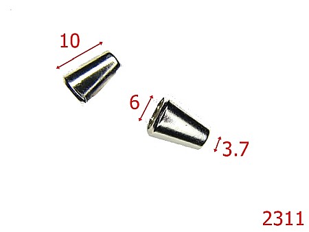 Accesorii confectii - 2311/CAPETE SNUR /ZAMAC/NICHEL-3.7X6-mm---nichel-15A5--4G8--