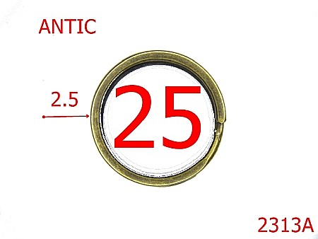 Inele breloc - 2313A/INEL SPIRALAT PT CHEI DIAM 25MM /ANTIC-25-mm-2.5-antic---4B4/4B3--