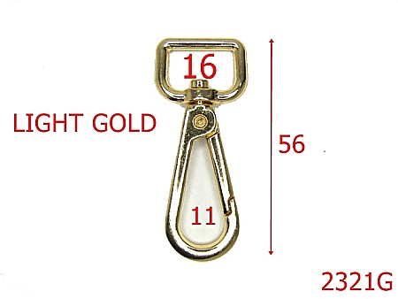 Carabine poseta - 2321G/CARABINA 16 MM ZAMAC/GOLD LIGHT-16-mm---gold light---5B5--