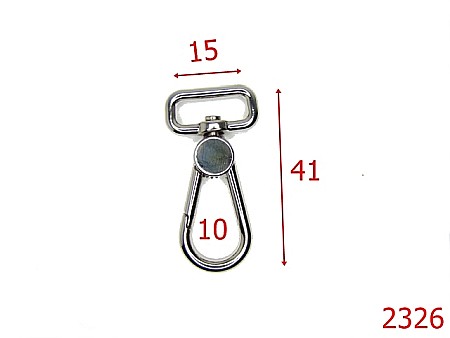 Carabine poseta - 2326/CARABINA 15 MM ZAMAC/NICHEL-15-mm---nichel---5D2--
