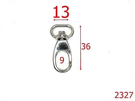 Carabine poseta - 2327/CARABINA 13 MM ZAMAC/NICHEL-13-mm---nichel--5i3-5O9-5T8-5E8-5E7-4L4-5E5--