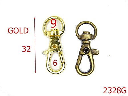 Carabine poseta - 2328G/CARABINA 9 MM ZAMAC /GOLD -9-mm---gold---5F7-7F6/ AD42--AD37