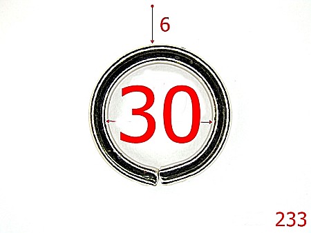 Inele - 233/INEL O  3 CM X 6 MM NIKEL-30-mm-6-nichel-----F14