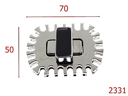 Inchizatori poseta - 2331/INCHIZATOARE 70X50 NICHEL+EMAIL NEGRU-70X50-mm---nichel---12J11--