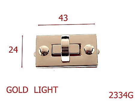 Inchizatori poseta - 2334G/INCHIZATOARE 43X25 GOLD LIGHT-43X24-mm---gold light---12A7--