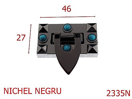 Inchizatori poseta - 2335N/INCHIZATOARE 46X24 NICHEL NEGRU-46X27-mm---nichel negru---13D10--