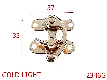 Inchizatori poseta - 2346G/INCHIZATOARE CU CARLIG 37X33 GOLD LIGHT-37X33-mm---gold light-----