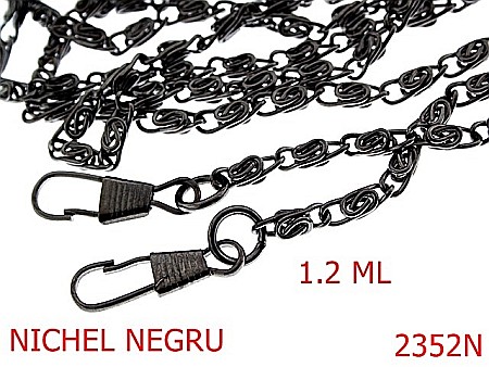 Lant poseta otel - 2352N/LANT PLIC 1.2 ML NICHEL NEGRU-1200-mm---nichel negru---13D9--