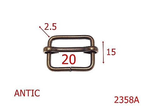 Catarame cu reglaj - 2358A/CATARAMA REGLAJ 20 MM ANTIC-20-mm-2.5-antic--4L7-1D8-6I6--