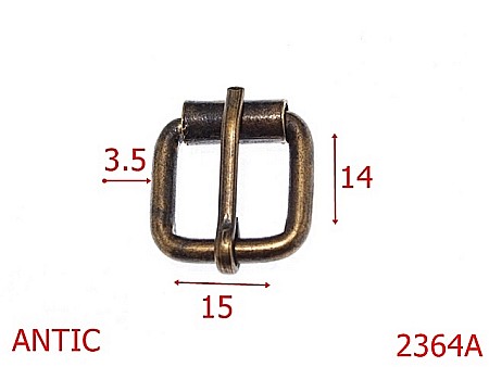 Catarame rola si 1 cui - 2364A/CATARAMA CU ROLA 15MM ANTIC-15-mm-3.5-antic-7D8--6I4--